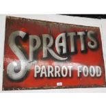 VINTAGE ENAMEL SIGN "SPRATTS PARROT FEED"