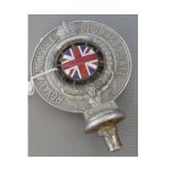 VINTAGE RAC ASSOCIATION BADGE WITH ENAMEL UNION JACK CIRCULAR FLAG TO THE CENTRE, NO CA77915