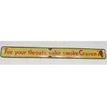 VINTAGE ENAMEL SIGN "FOR YOUR THROAT'S SAKE SMOKE CRAVEN A" ENAMEL SIGN (A/F)