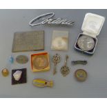 ASSORTED EPHEMERA INCLUDING A CHILD'S AIRSHIP WHISTLE, TWO VINTAGE AA KEYS, RAILWAY SERVICE LNER