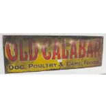 VINTAGE ADVERTISING ENAMELLED SIGN "OLD CALABAR DOG POULTRY AND GAME FOODS"