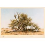 *DAVID SHEPHERD, CBE (BORN 1931, BRITISH) Arabian Oryx artists coloured proof with publishers