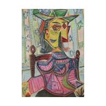 AFTER PABLO PICASSO Seated Portrait of Dora Maar, 1939 limited edition gouttelette on silk, with