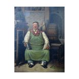 CONTINENTAL SCHOOL (19TH/20TH CENTURY) Jolly Fellow in a cellar oil on canvas 8 x 6 ins
