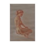 *LOUISA DOMINGUEZ (20th century, BRITISH) Female Nude pastel, signed lower left 17 1/2 x 12ins