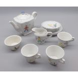 Child's dolls tea service, unsigned