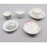 Mixed Lot: various 19th century tea bowls, saucers, cups etc (qty)