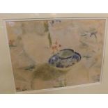 JACQUELINE RIZVI (BORN 1944), INITIALLED AND DATED '83, watercolour, "Blue and White Cup on Sprigged