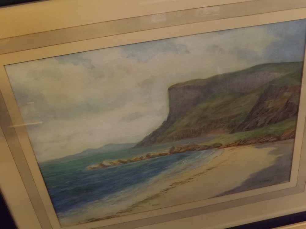 A CAREY, SIGNED, watercolour, "Fair Head County Antrim", 10" x 14"