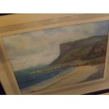 A CAREY, SIGNED, watercolour, "Fair Head County Antrim", 10" x 14"