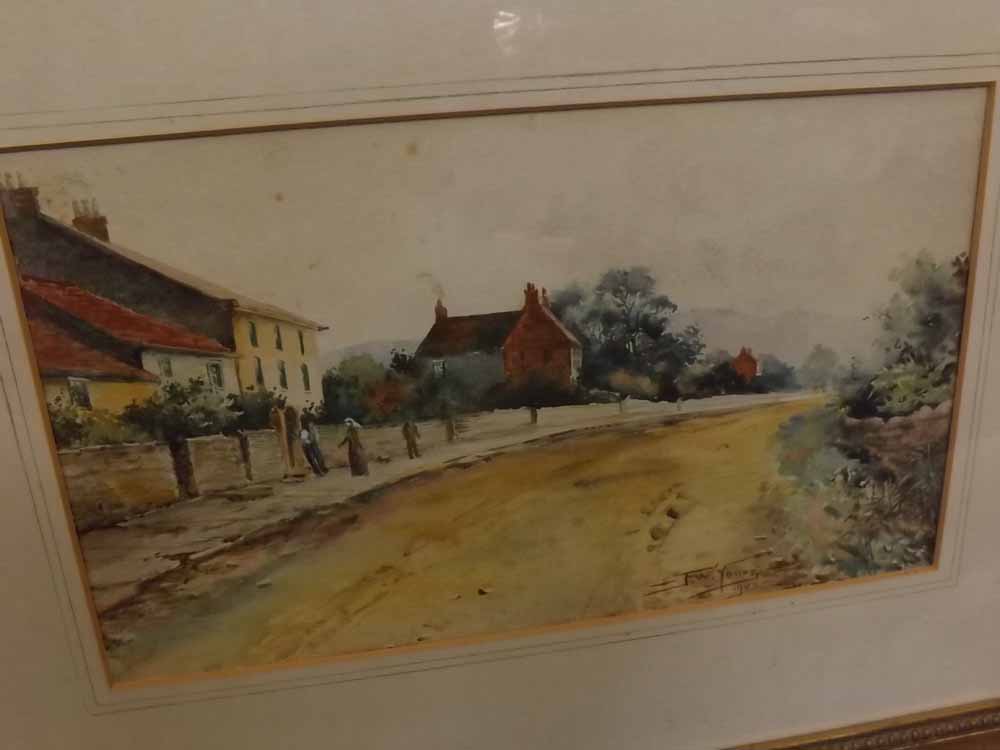 F W YOUNG, SIGNED AND DATED 1903, watercolour, Street scene with figures, 7" x 12"