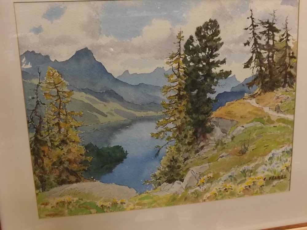 KARL FELKEL, SIGNED, watercolour, Alpine Landscape, 14" x 18"