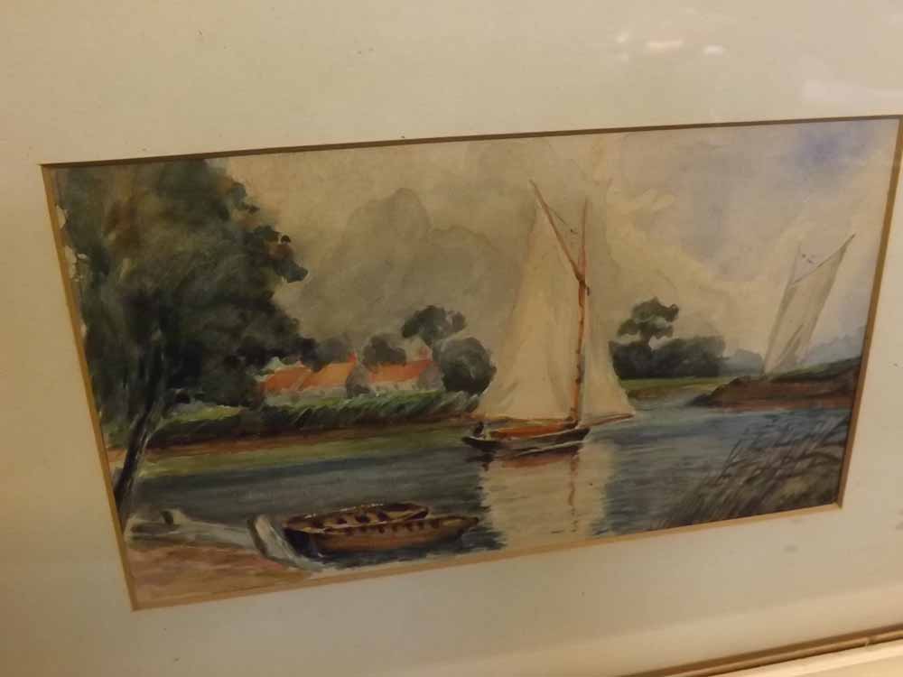 A A TUCK, SIGNED, two watercolours, Norfolk River landscapes (2)