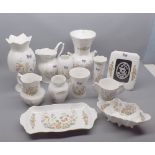 Mixed Lot: Aynsley Cottage Garden china wares to include various vases, jugs, picture frame etc,