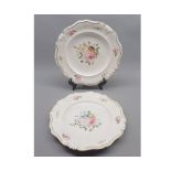 Pair of 19th century Derby floral decorated plates, 9" diameter