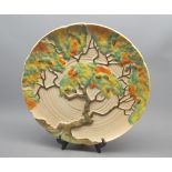 Carlton ware wall plate, decorated with an oak tree design, 13" diameter