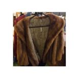 Vintage short brown mink fur coat, bearing interior label "A & T"