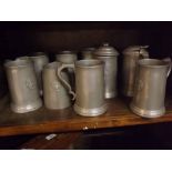 Mixed Lot: various assorted pewter tankards relating to Highgate School Sports Presentations of