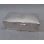 World War II interest: Birmingham hallmarked silver cigarette case of hinged rectangular form,