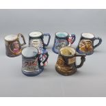 Six Great Yarmouth Pottery mugs