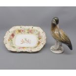 Mixed Lot: Copeland floral decorated rectangular dish, Pattern No 7845, together with a further