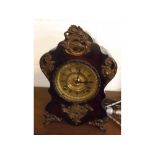 Late 19th or early 20th century Ansonia metal cased mantel clock, 13 1/2" high