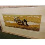 H JOHN JACKSON, pair of signed lino cuts, "Getting Off The Beach" (numbered 84/150) and "Coming
