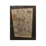 ANTIQUE ROAD MAP OF CROMER TO IPSWICH, 7" x 4 1/2"