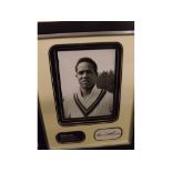 SIR GARFIELD SOBERS, autographed black and white printed photograph in presentation boxed frame,