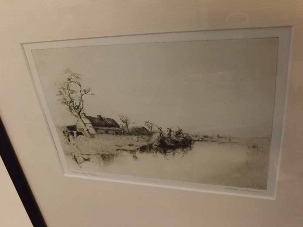 JACKSON SIMPSON, signed in pencil to margin, etching inscribed "Somme Hay Boat", 5 x 7 1/2 ins