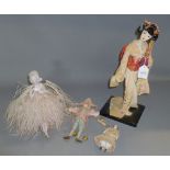 Mixed Lot: 20th century oriental model geisha girl plus various small pin cushion and other dolls (