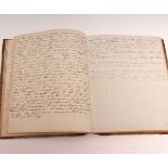 19th CENTURY MANUSCRIPT BOOK, circa 1834-1840 containing manuscript entries of poetries, prose and