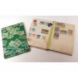 SMALL STOCK BOOK: assorted stamps, damp to lower edges of leaves, mainly not affecting contents