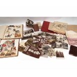 ONE BOX: small collection interesting ephemera with prints, postcards, photographs including 5