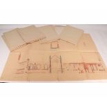 SERIES OF APPROXIMATELY TEN ARCHITECTURAL PRINTS of St Nicholas Church, Great Yarmouth, circa