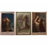 THREE EARLY 20TH CENTURY HENRY PAGE OF AYLSHAM COLOURED LITHOGRAPH POSTER CALENDARS, ART THOU WEARY,