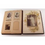 CIRCA LATE 19TH/EARLY 20TH CENTURY ALBUM containing approx 15 cabinet card photographs + approx 15