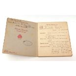 L/CPL G H CLARK LEWIS, GUN CORPS, CHELSEA BARRACKS 1918, notebook containing 35+ pages of manuscript