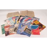 PACKET assorted ephemera containing sports and theatre programmes circa 1940s/1950s including 3