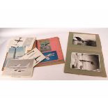 MID-20TH CENTURY SCRAP ALBUM circa 1950s containing approx 18 monochrome photographs of aircraft and