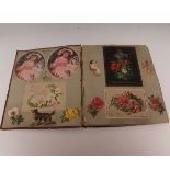 CIRCA LATE 19TH CENTURY SCRAP ALBUM compiled by Julie Agnes Neale of Emneth near Kings Lynn Norfolk,