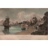 AFTER J M W TURNER ENGRAVED BY W MILLER "Great Yarmouth, Norfolk" 19 century hand coloured engraving