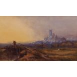 THOMAS LOUND (1802-1861, BRITISH) "Ely Cathedral" watercolour 12 x 21 ins