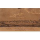 AFTER POWLES ENGRAVED BY J COOK "A perspective view of Lowestoft from the N E Battery black and