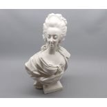 20th century Parian style figure of classically dressed lady, unsigned, approx 14 high