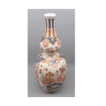 20th century Delft double gourd vase, decorated with Imari type detail