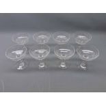 Set of eight facetted champagne glasses