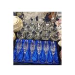 Collection of various modern champagne flutes, sundae dishes, brandy balloons etc