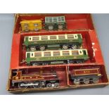 Hornby 0 gauge early Pullman set, consisting of No 2 4-4-0 loco and tender LMS maroon No 2711,