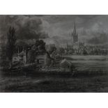 Norman Hirst, (20th Century, British, engraver), "Norwich, looking towards Pull's Ferry, with